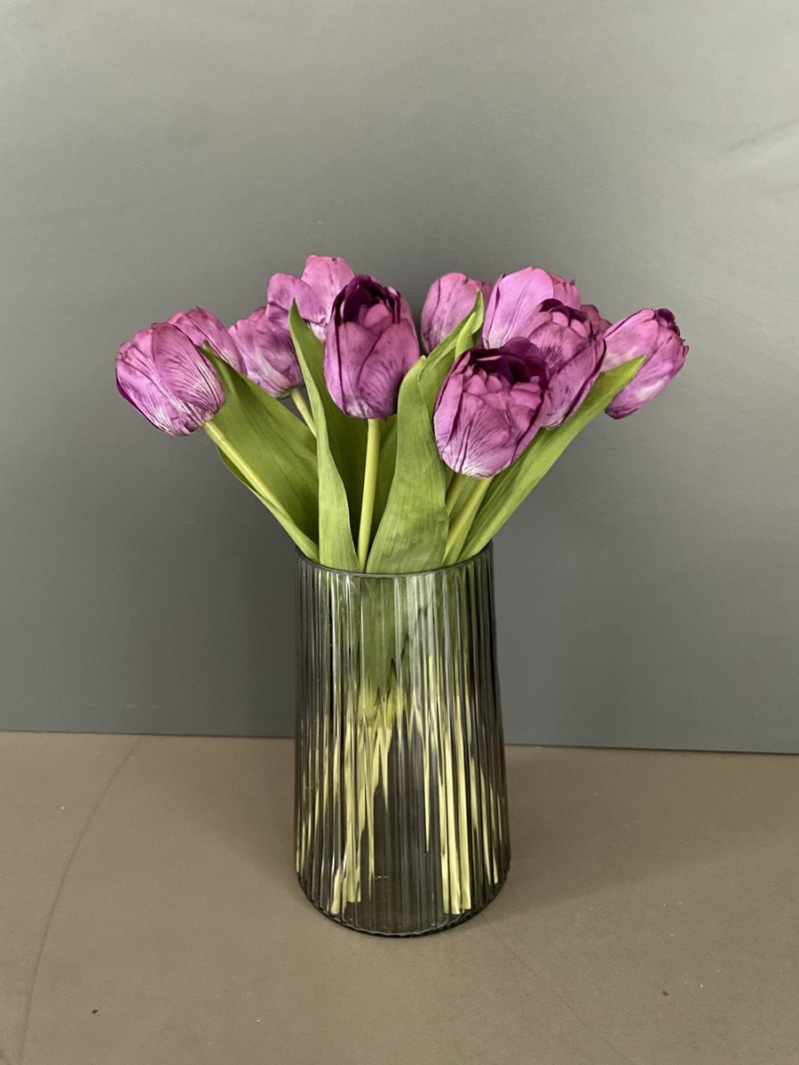 Realtouch Kunstbloemen Boeket Paarse Tulpen van Zijde