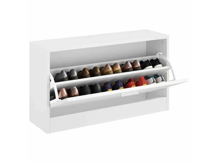 Banc à chaussures élégant - - bois d'ingénierie - blanc - 80 x 24 x 45 cm - matériau durable - pour entrée hkb76e927