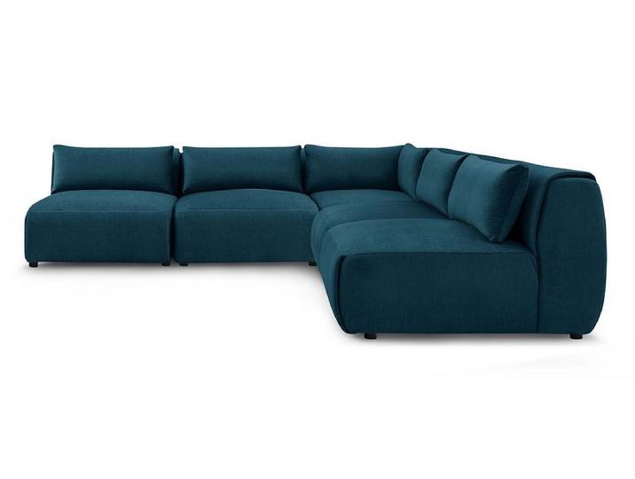 Ecksofa BOBOCHIC JEANNE Samt dunkelblau
