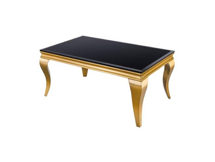Riess Ambiente Couchtisch MODERN BAROCK 100cm - schwarz Gold - Opalglas hochwertig, glamouröses Flair, für Wohnzimmer, eleganter Look, Edelstahlgestell