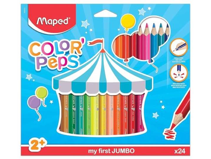 Maped 834013 my first driehoekig kleurpotlood COLOR'PEPS JUMBO, etui met 24 stuks