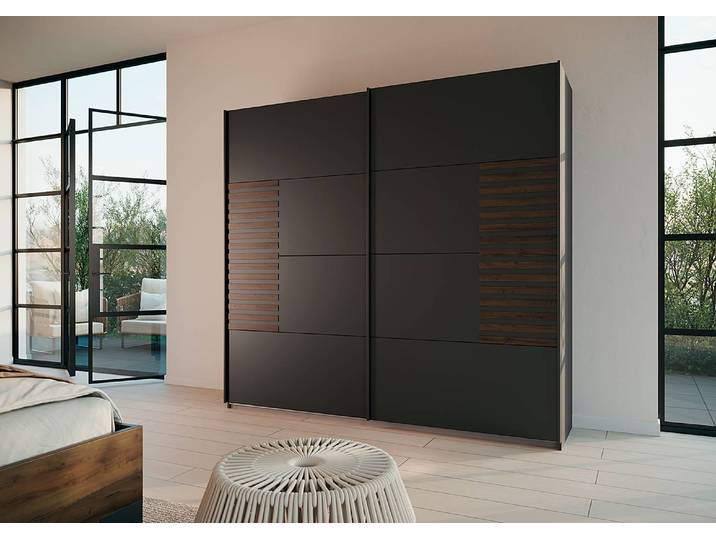 Schwebetürenschrank Barea 226cm Grau/Graumetallic