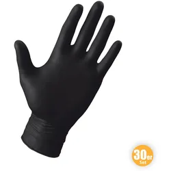 MULTITEC Latex-Handschuhe, Größe S - Schwarz, 30er