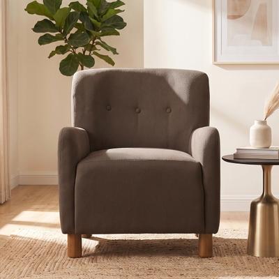 Decorative Accent Chair Button Tufted Armchair Sofa Chair with Rubber Wood Legs