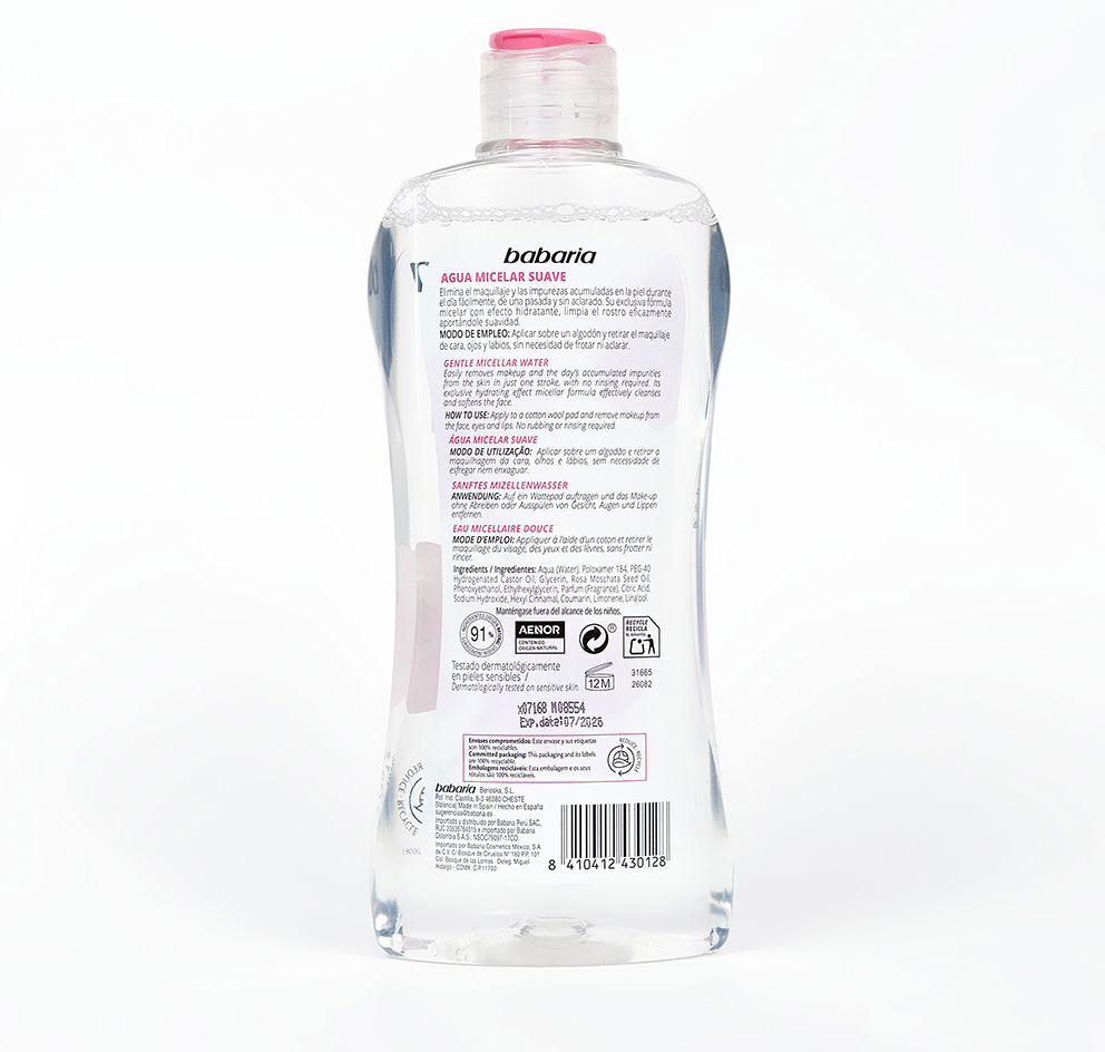 Babaria Rosa Mosqueta agua micelar desmaquillante 400 ml