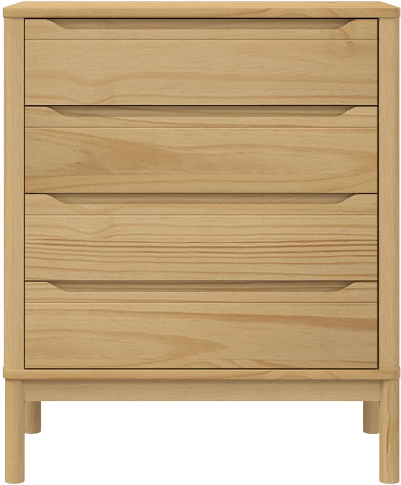 vidaXL Commode FLORO cire marron bois de pin massif