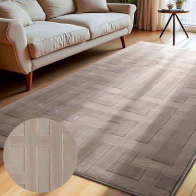 Designteppich ELLE DECORATION "Onyx", beige (beige creme), B:160cm H:9mm L:235cm, Polypropylen, Teppiche, Wohnzimmer, Schlafzimmer, Läufer, Hoch-Tief Effekt, Flur, Glanz