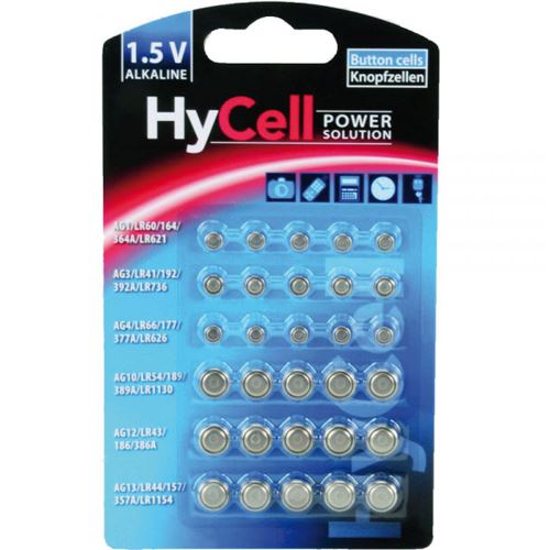 ANSMANN HyCell LR60/LR41/LR66/LR54/LR43/LR44 Alkaline Knopfzellen Batterie 1.5 V 30er Pack