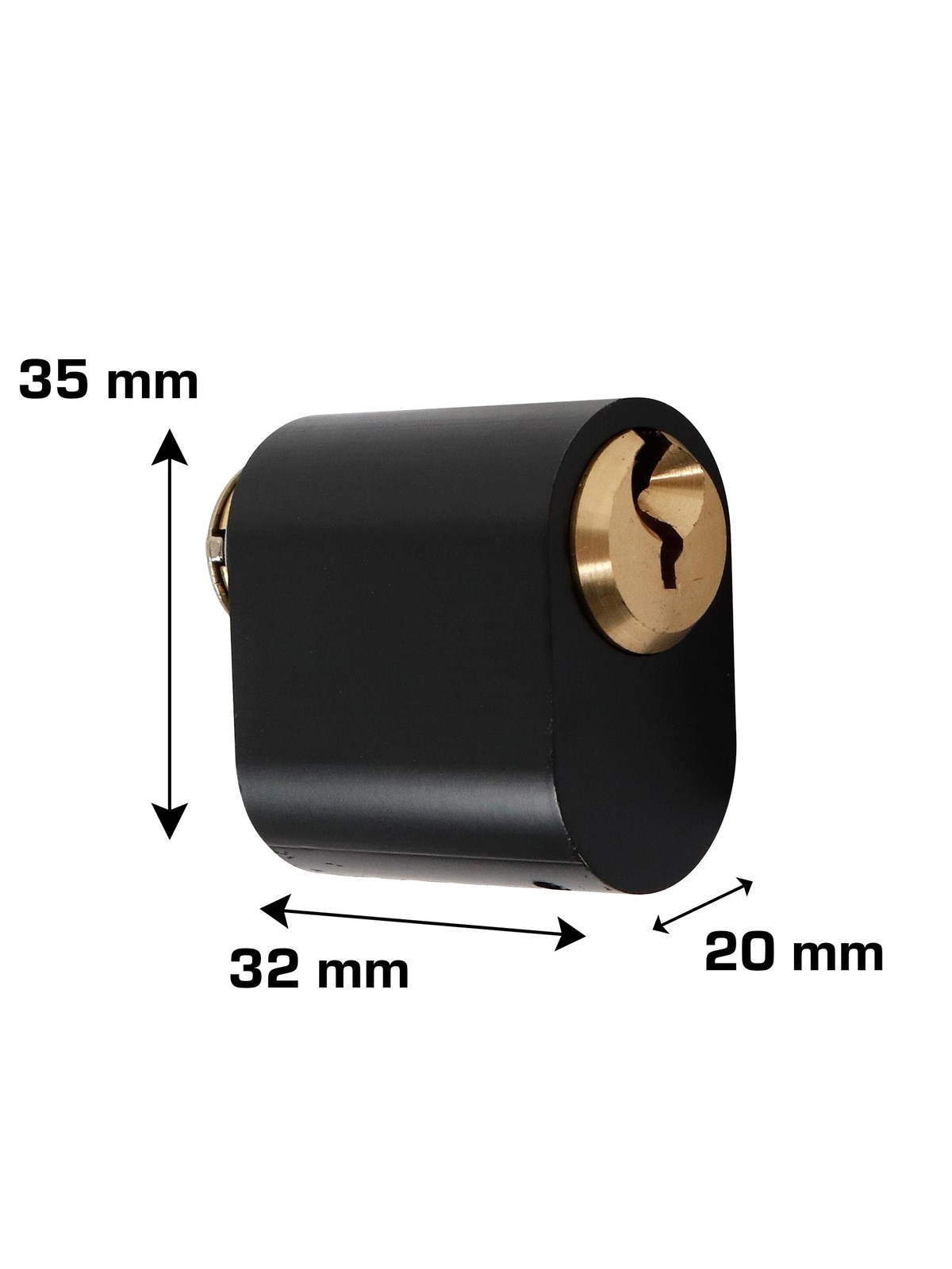 Home>it oval cylinder matt black with 7 pins with 3 keys (1 pc.)