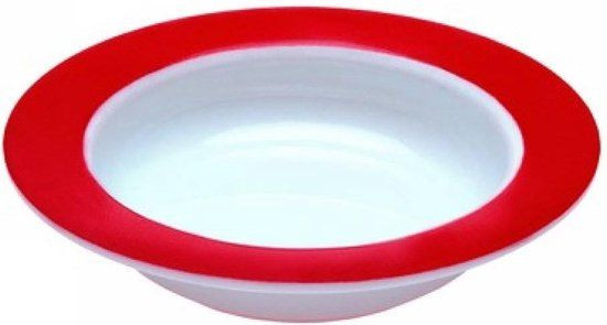 Ornamin Kom met antislip Wit-Rood