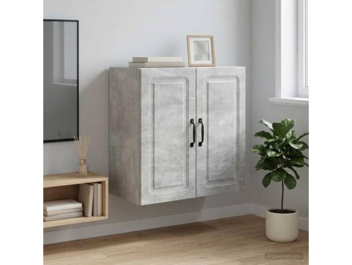 GPWERSDF Wandschrank 59 x 31 x 60 cm aus Holzwerkstoff in Betongrau Verstellbare Regale, robuste Oberfläche, pflegeleichte Reinigung, vielseitig einsetzbar