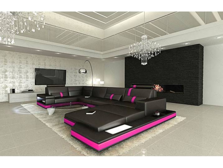 Sofa Messana U-Form in Leder