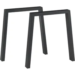 Helloshop26 - Set aus 2 modernen Tischbeinen originelles Design 72 x 70 cm schwarzer Stahl 03_0009670