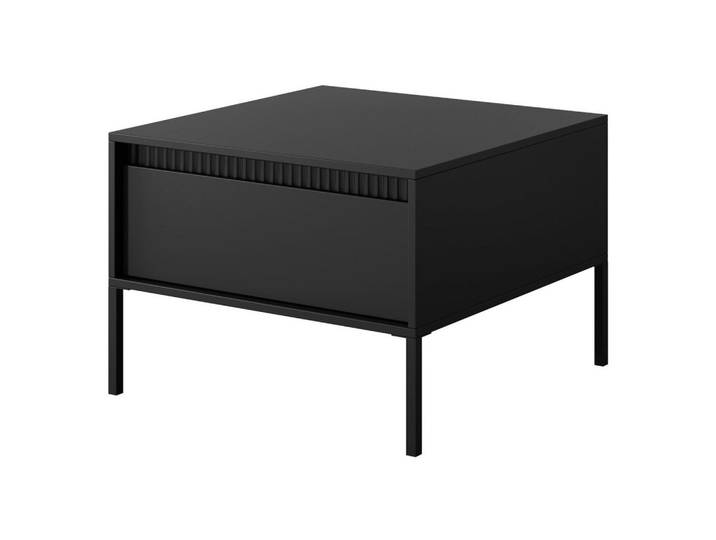 Feldmann-Wohnen Couchtisch Senso schwarz 68 / 68 / 49cm, Schwarz, Metall, 1 Schubladen, Rechteckig,Rechteckig, 68x49x68 cm, Wohnzimmer, Wohnzimmertische, Couchtische