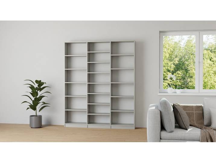 Klassisches Bücherregal nach Maß Premium Dekore Grau
