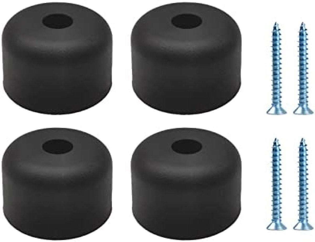 PolkaHome Meubelpoten Rond, 4 stuks, Zwart, Ø 50 mm x H 30 mm