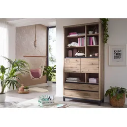 Bücherregal Wildeiche 100x40x200 bianco geölt VILLANDERS#238