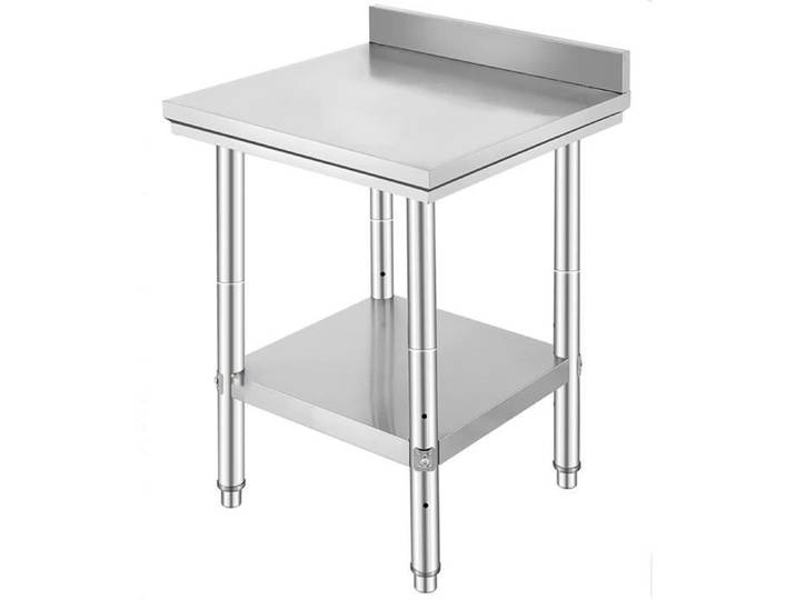 Table de travail cuisine inox - OHMG - 2 couches - 61x61x90cm - Charge max 60kg