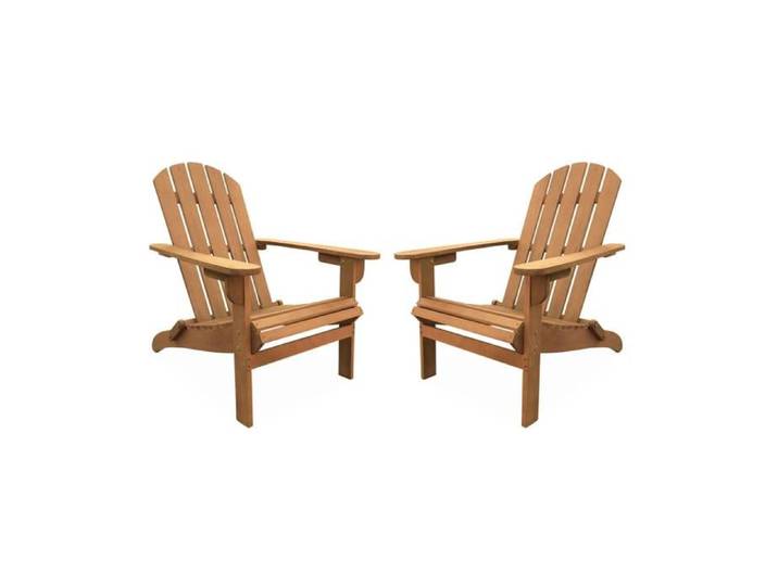 sweeek - Fauteuil de jardin bois d'eucalyptus (lot de 2) ADIRONDACK SALAMANCA X2
