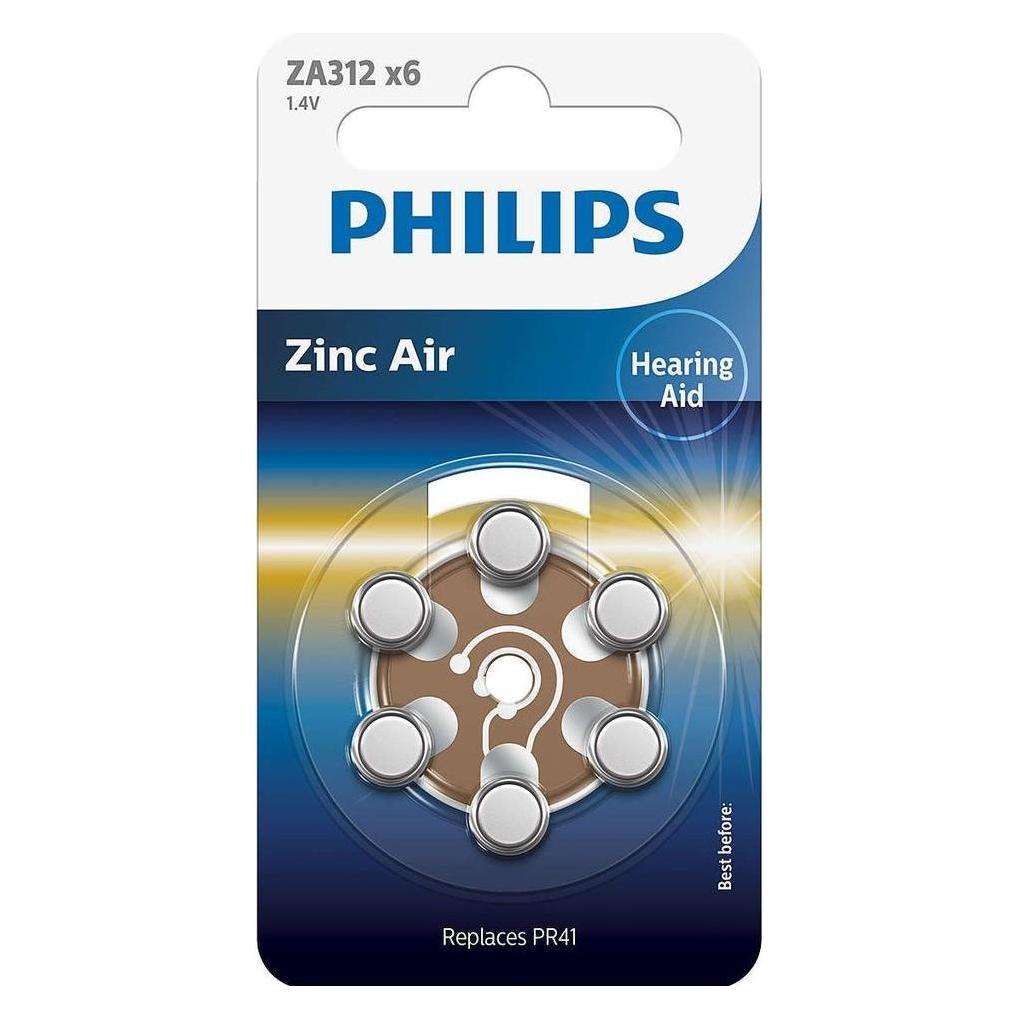 Philips PR312 (PR41) - Hearing Aid (6 Stk., Gerätespezifisch) (ZA312B6A)