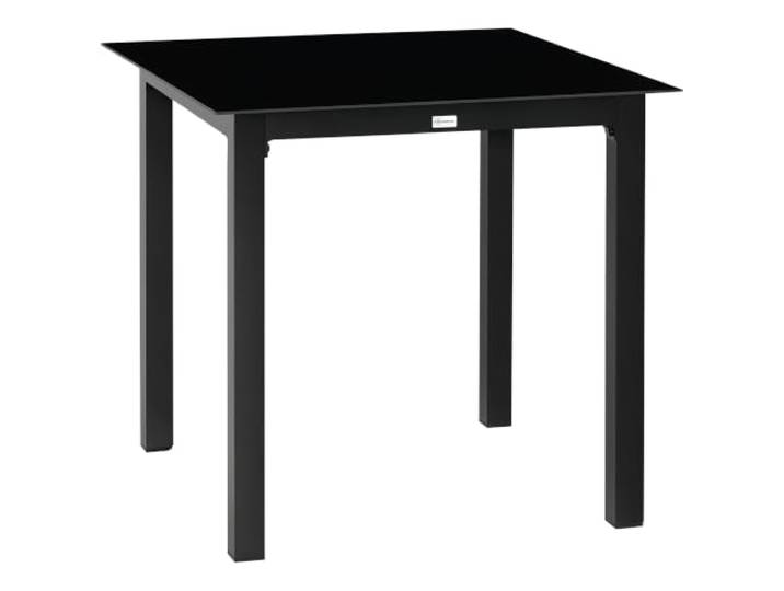Outsunny Gartentisch, Balkontisch Hartglasplatte, 80 x 80 x 74 cm, Schwarz