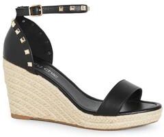 Women's Electric Gold Stud Hardware Wedge - black by City Chic in Black (Size 11 M)
