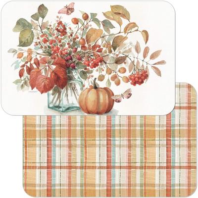 CounterArt Reversible Wipe Clean Plastic Placemats - Autumn in Nature -Set of 4