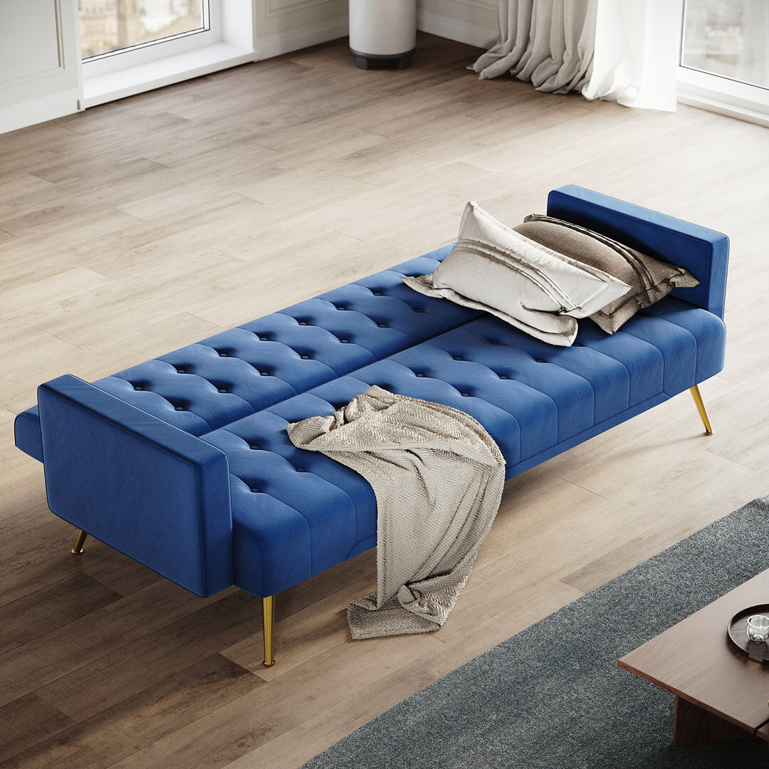 Fairmont Park 176*60*75cm Multi-functional Premium Plush Comfort Sofa for Living Room Blue 75cm H X 176cm W X 60cm D