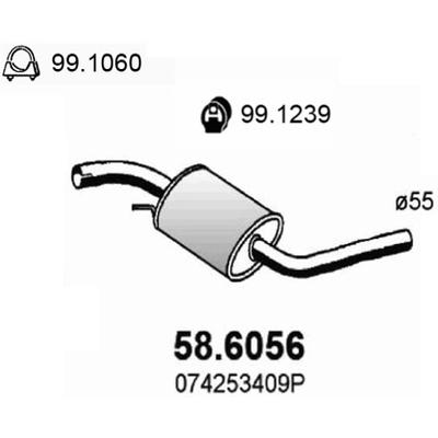 ASSO Mittelschalldämpfer 586056 für VW