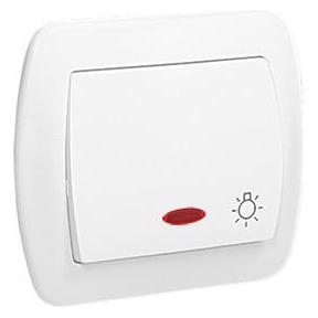 Kontakt Simon Tastenleuchte CHORD mit Hintergrundbeleuchtung IP20 weiss - AS1L (AS1L/11)