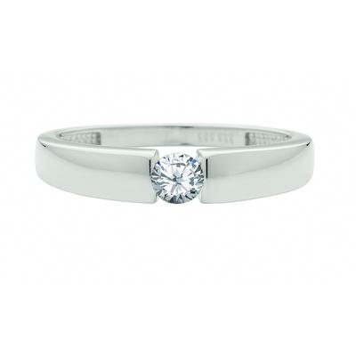 Solitärring ADELIA´S "Solitärring 585 Weißgold ( 14K ) mit Zirkonia" Gr. 54, silber, Fingerringe, Damen, 54, Gold, Goldring Diamant