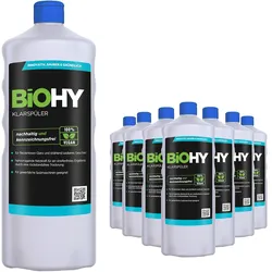 BiOHY Klarspüler (9x1l Flasche) |  Ökologisches Hochkonzentrat | Geeignet für alle Spülmaschinen, für unschlagbaren Glanz auf Gläsern & Geschirr