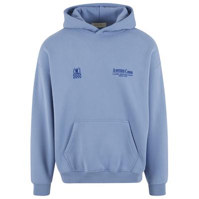 Kapuzensweatshirt ANOTHER COTTON LAB "Another Cotton Lab Another Day Oversized Hoodie", Damen, Gr. M, blau, 52% Baumwolle, 48% Polyester, bedruckt, Rundhals, Sweatshirts