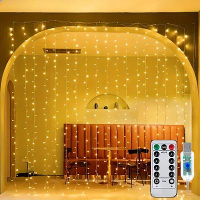 Uplift Essentials Remote Control USB Fairy Lights 3 4 6 Meters LED Curtain String Lights For Christmas Home Bedroom Decoration Festive Par 3mx2m warm