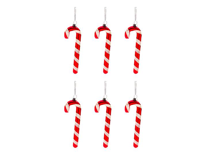 Suspension Sucre d'orge lot 6 5 x 12 x 2cm Rouge/Rouge