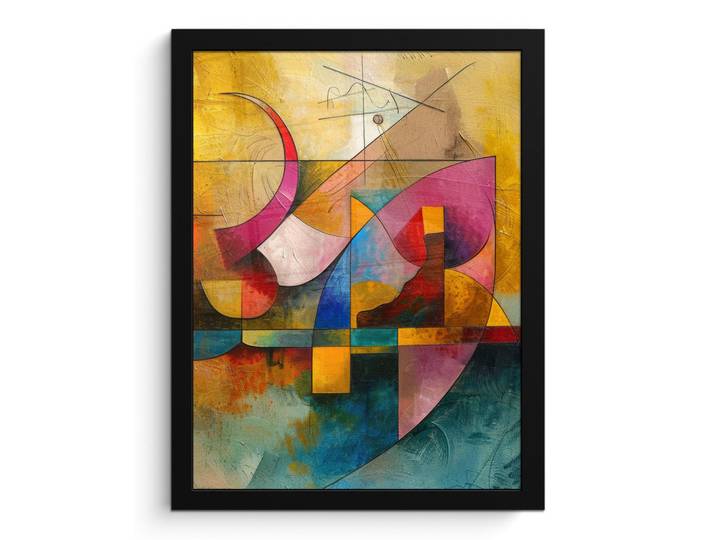 MuchoWow Poster MIT Rahmengerahmtes Bild - Kunst - Abstrakt - Modern - 30x40 cm, Gelb, Papier, Rechteckig, 30x40 cm, gerahmt, Bilder & Rahmen, Bilder