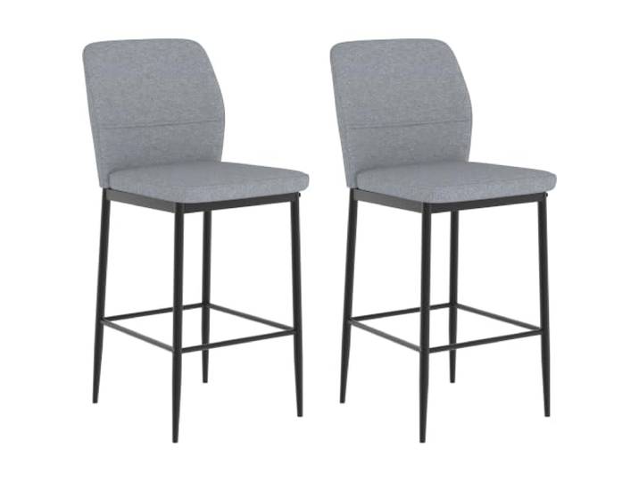 HOMCOM 2er-Set Samt-Barhocker mit Fußstütze, Küchentheke, Grau Moderne hohe Barhocker, mit Rückenlehne, für Frühstückstheke
