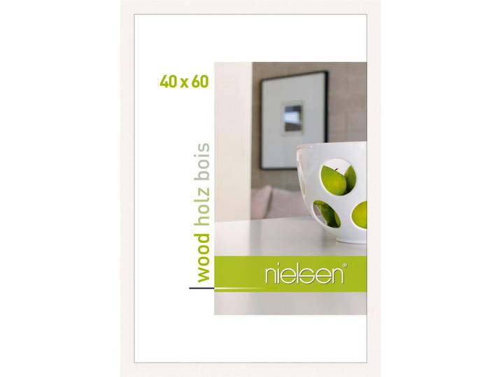 Bilderrahmen Essential, Weiß, Holz, Kiefer, rechteckig, 44.8x64.8x2 cm, Bilder & Rahmen, Bilderrahmen, Bilderrahmen & Fotorahmen