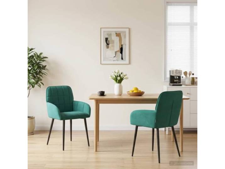 HMDNGOUT Esszimmerstühle 2 STK Samt Türkis 57 x 50 x 85 cm Metallbeine,Samtoberfläche,ergonomische Neigung,Armlehnen,feuchtes Tuch zur Pflege,Esstisch