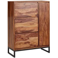 Schuhschrank Sheesham Massivholz, Geschlossen, Stilvolles Design. 88x40x120 cm | Kadima Design