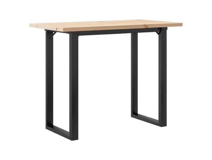 KGHERMDF Esstisch O-Gestell 100x50x75,5 cm Massivholz Kiefer & Stahl Robuste Tischplatte, Stabile O-Form, Langlebiges Naturholz, Für Familie und Freunde