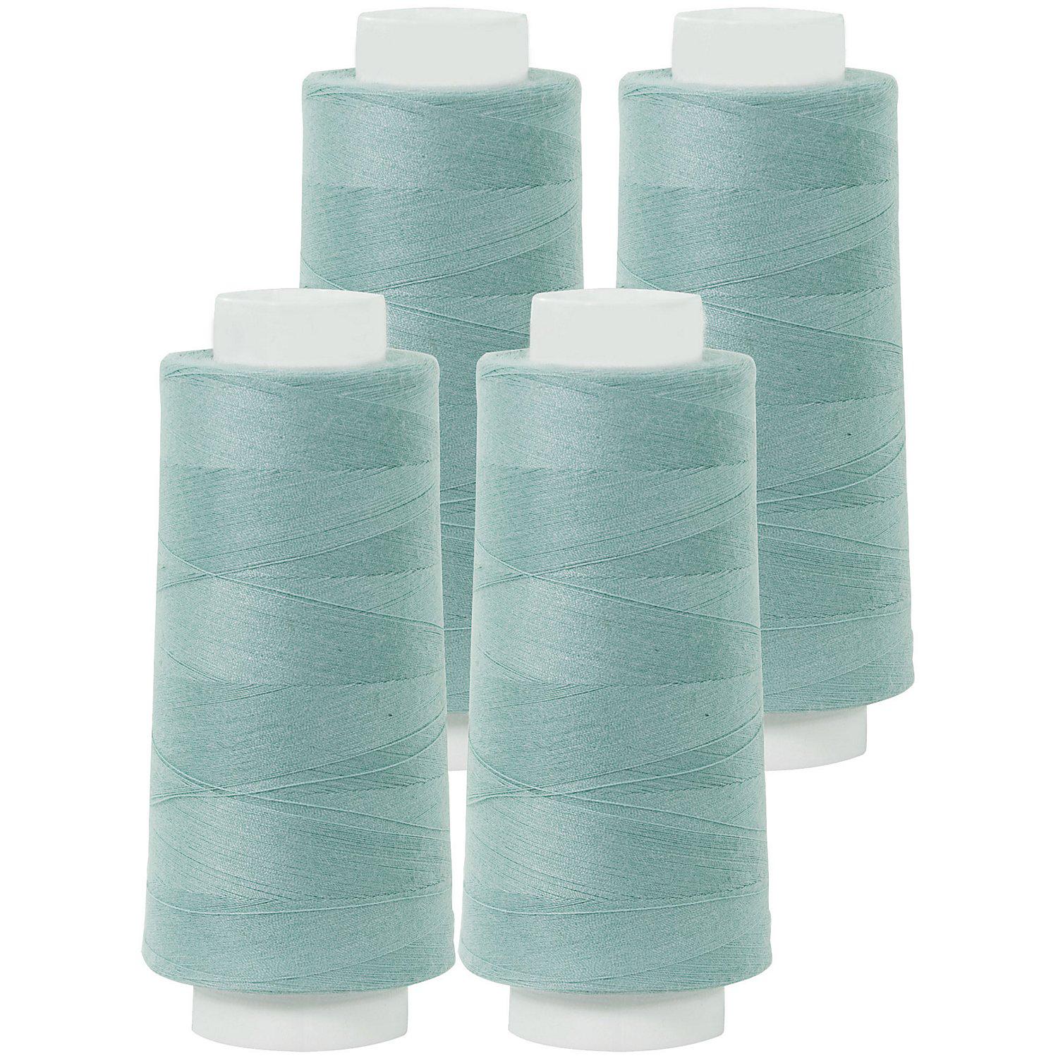 buttinette Overlockgarn im 4er-Pack, Stärke 120, 2500m-Spule, mint