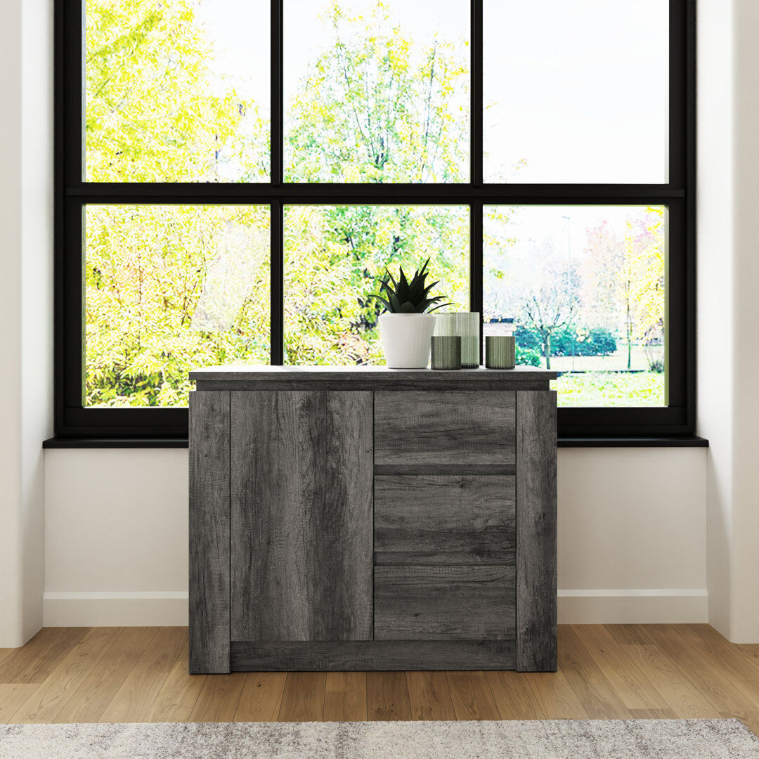 ClassicLiving Allred 85.5 cm W Sideboard Charcoal Grey 69.5cm H X 85.5cm W X 39.6cm D