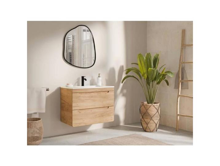 Meuble sous vasque suspendu coloris naturel - 80 cm - ARUBA
