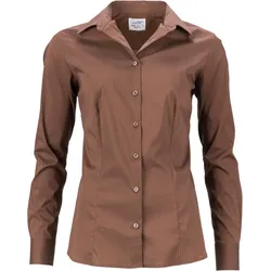 James & Nicholson Damen Popeline Slim Fit Bluse JN645 brown M