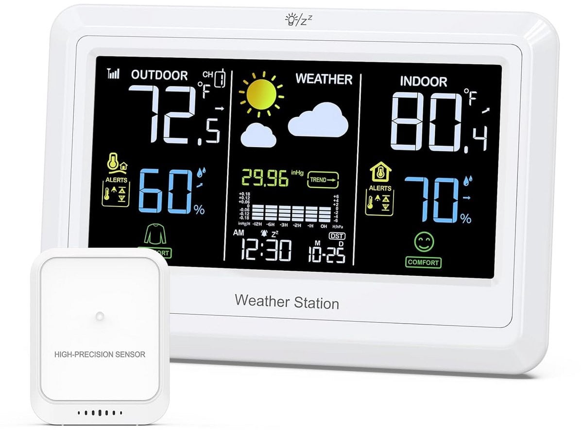 Draadloos Weerstation Binnen Buiten met Kleurendisplay, Hygrometer en Thermometer