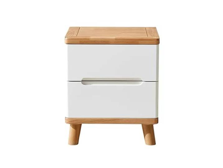 xiuling4568 Nachttisch, Sofa-Beistelltisch, Beistelltisch for Schlafzimmer, Wohnzimmer, Holz, 2 Schubladen, mit 4 stabilen Holzbeinen, H46,9 x B40,3 x T36,4 cm