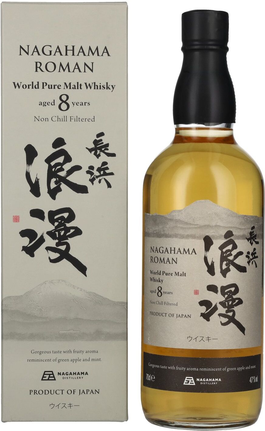 Nagahama Roman 8 Years Old Pure Malt Whisky 47% Vol. 0,7l in Geschenkbox