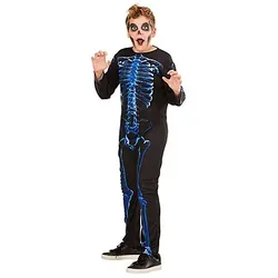 Kinderoverall "Skelett", blau