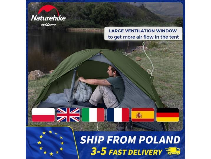 Tente de vélo Naturehike Solo 20D en nylon ultraléger imperméable, tente de randonnée, tente de voyage en plein air, randonnée pédestre, camping